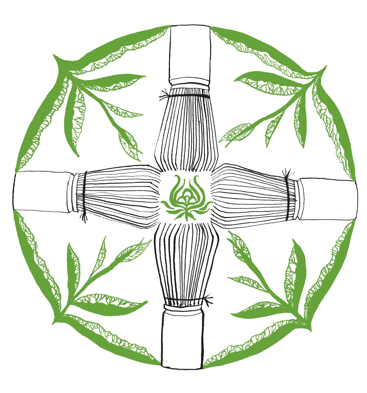 Logo meczu, 2018 (pióro i atrament) autorstwa Charlotte Orr