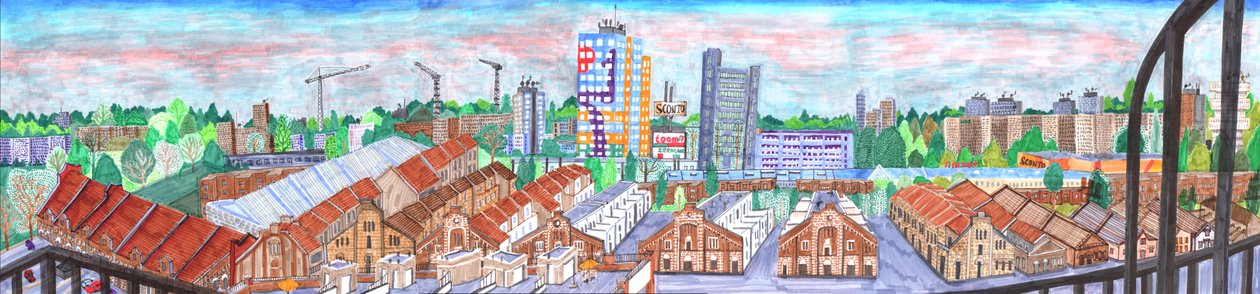 Storkower straße, 2017 (pędzelki) autorstwa Charlotte Orr