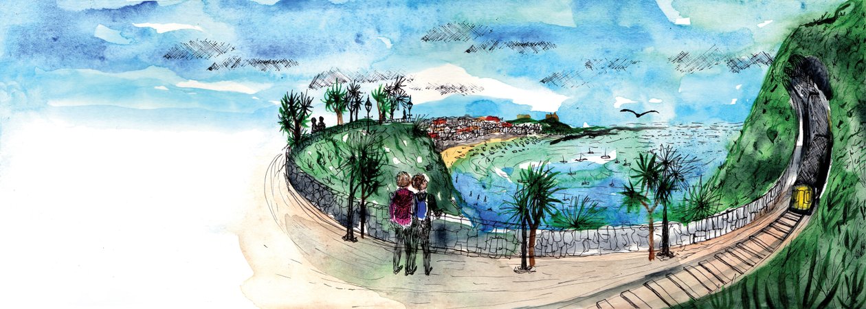 Opowieść mewy, 2020 (akwarela i długopis) autorstwa Charlotte Orr