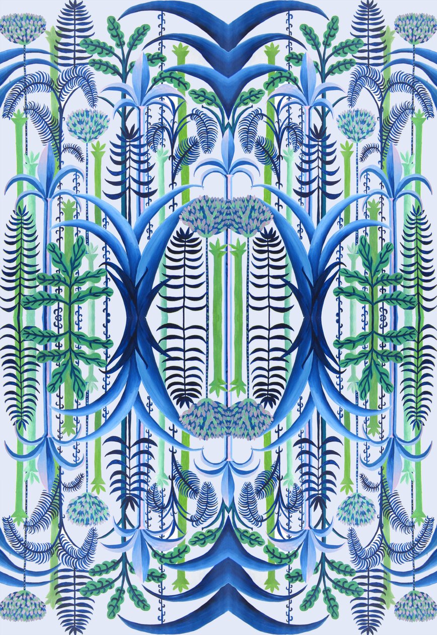 Tapeta, 2016 (akryl na papierze) autorstwa Charlotte Orr