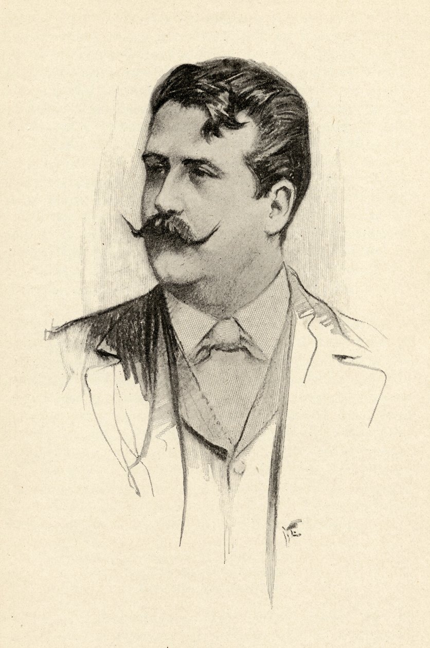 Ruggero Leoncavallo (1857-1919) ilustracja z „Pokusy muzyki” Olina Downesa, 1922 autorstwa Chase Emerson