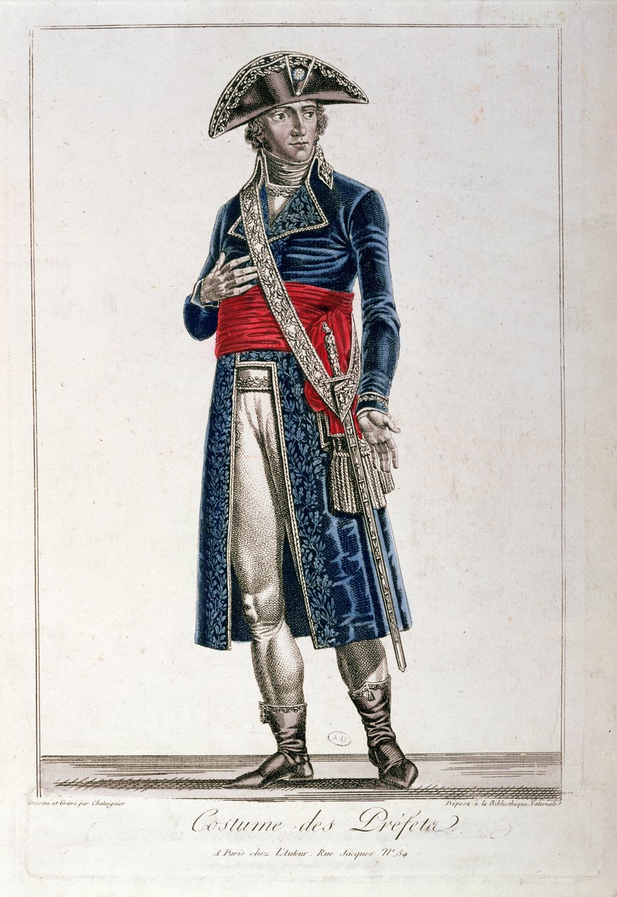Strój prefekta w okresie konsulatu (1799-1804) I Rzeczypospolitej, ok. 1800 (patrz też 217238) autorstwa Chataignier
