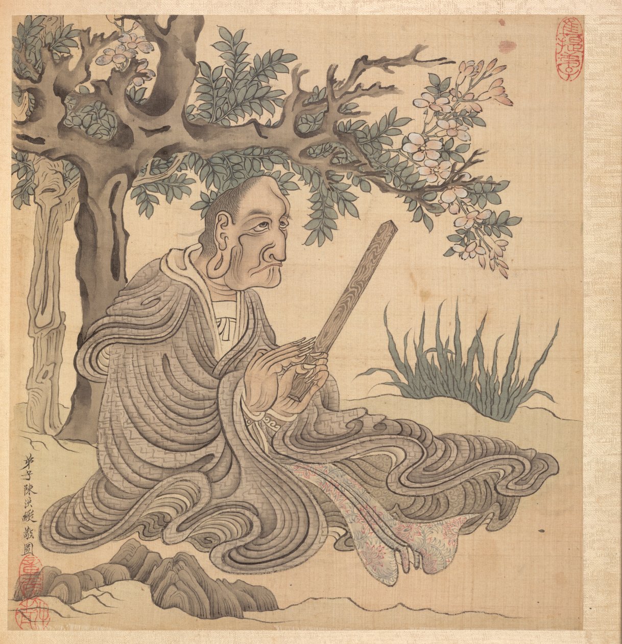 Obrazy według starożytnych mistrzów: A Lohan [według Kuan-hsiu], 1598-1652. autorstwa Chen Hongshou