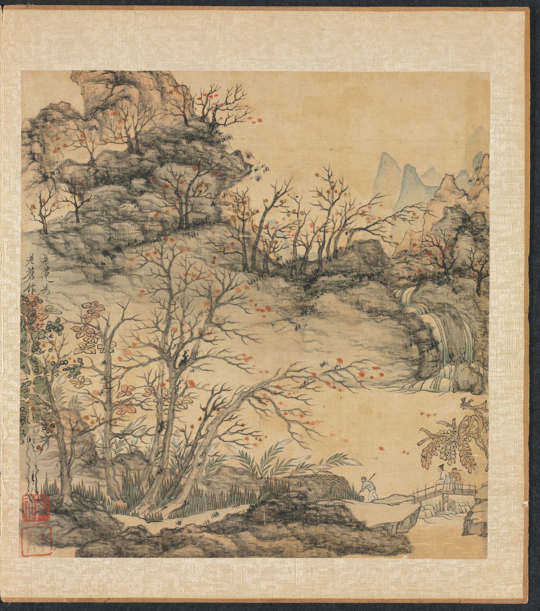 Obrazy według starożytnych mistrzów: Pejzaż jesienny, 1598-1652. autorstwa Chen Hongshou