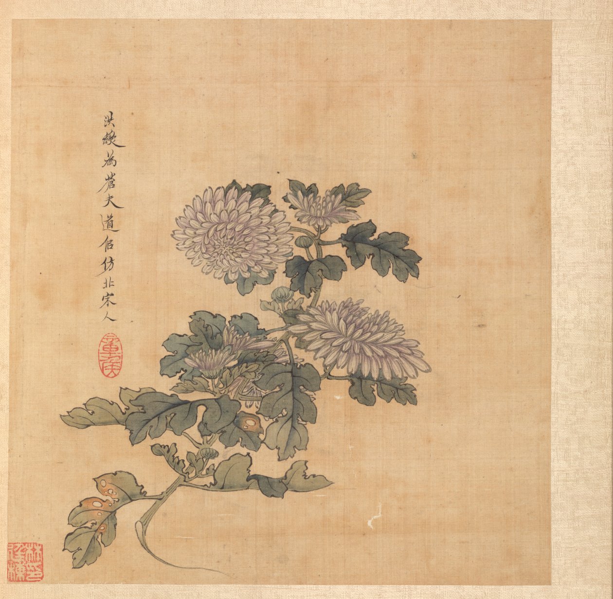 Obrazy według starożytnych mistrzów: Chryzantema, 1598-1652. autorstwa Chen Hongshou