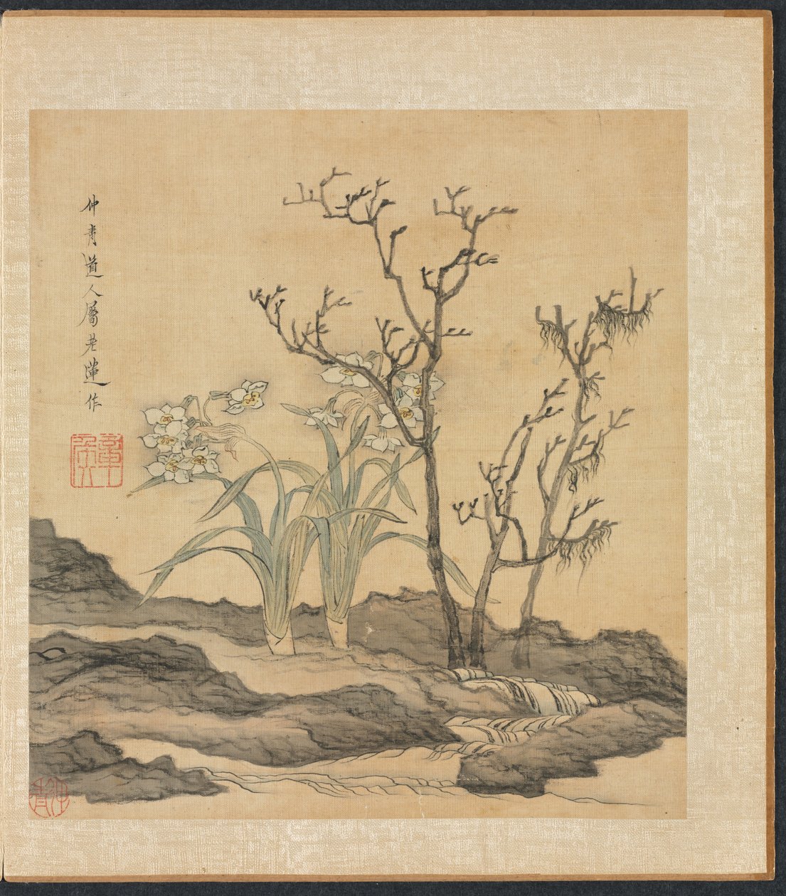 Obrazy według starożytnych mistrzów: Narcyz i gołe drzewa, 1598-1652. autorstwa Chen Hongshou