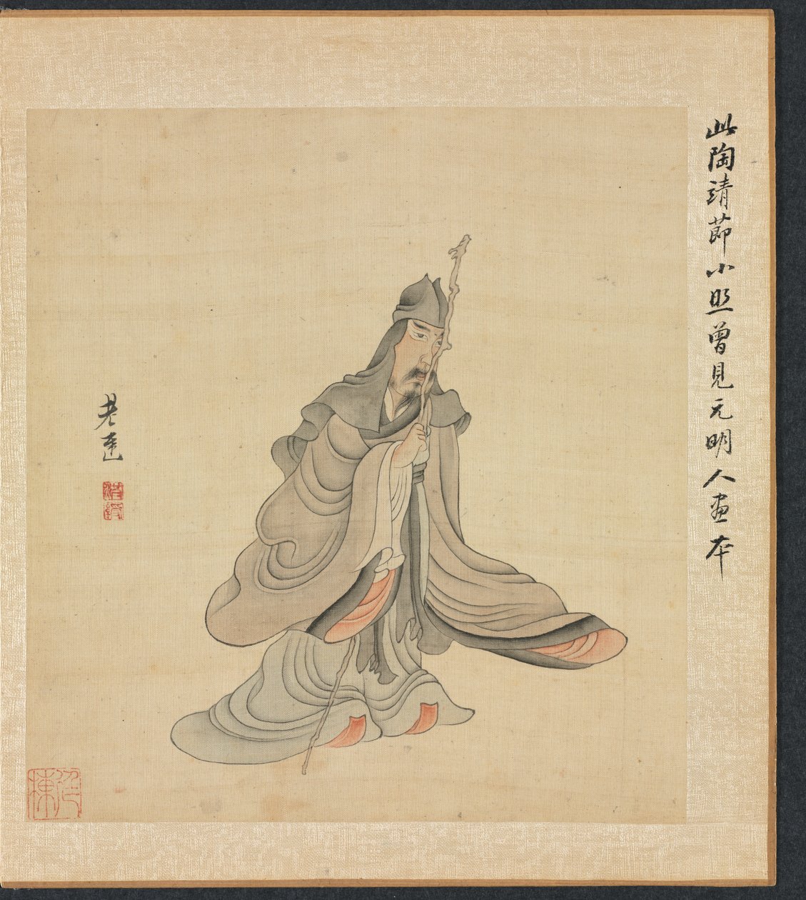 Obrazy według starożytnych mistrzów: Portret Tao Yuanming, 1598-1652. autorstwa Chen Hongshou