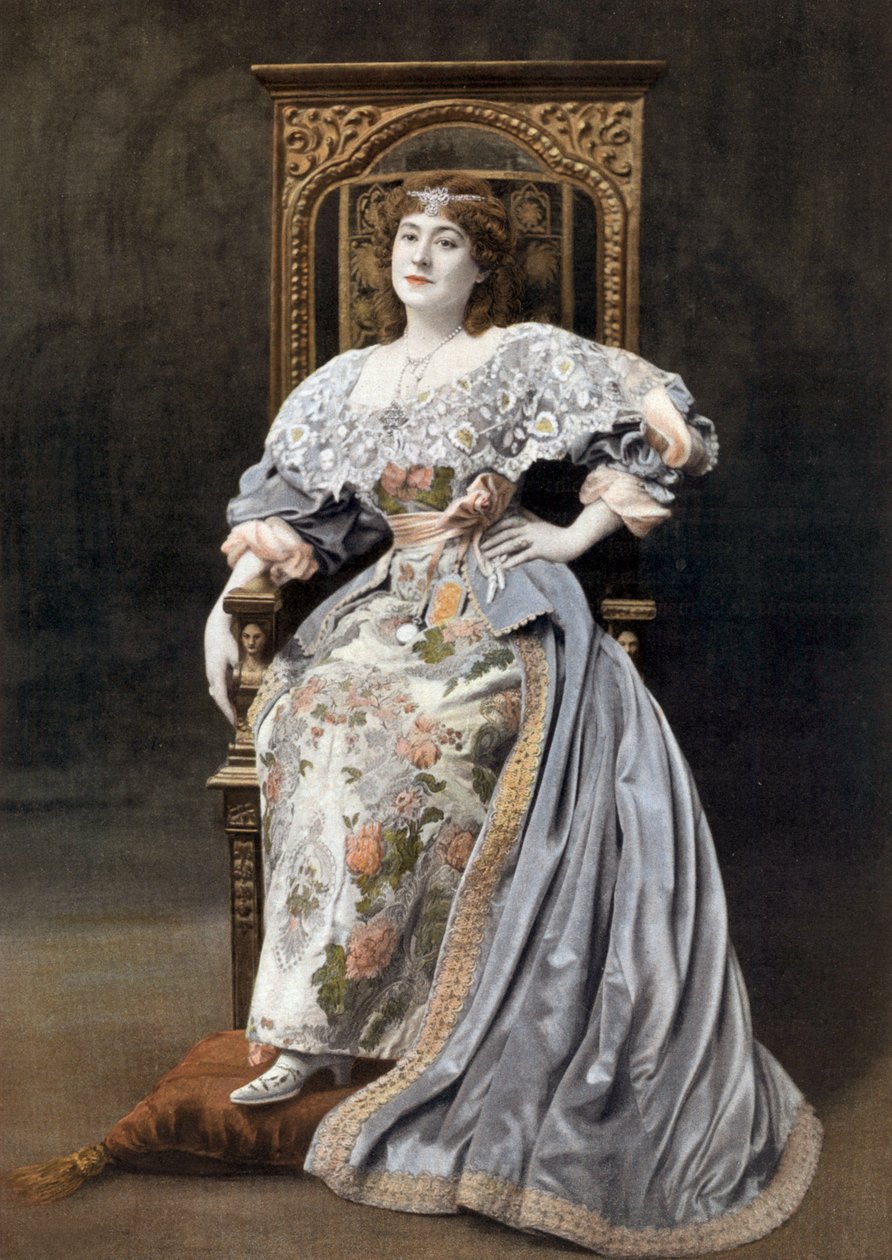 Francuska komik Julia Bartet (1854-1941) jako Marion de Lorme w sztuce „Marion de Lorme” w Comedie Francaise w Paryżu, zdjęcie: Cheri Rousseau z francuskiej gazety „Le Theatre” 1 lipca autorstwa Cheri Rousseau