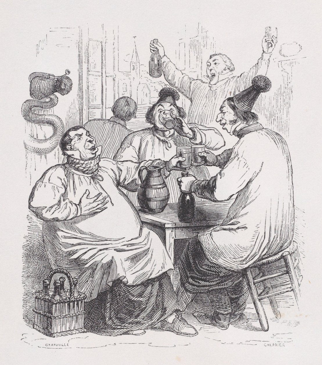 Śpiewacy parafialni z Dzieł wszystkich Bérangera, 1836. autorstwa Cherrier