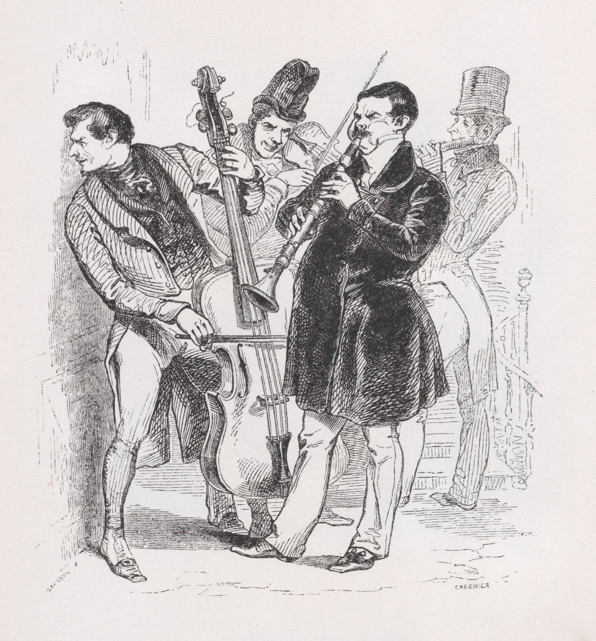 Noc poślubna z Dzieł wszystkich Bérangera, 1836. autorstwa Cherrier