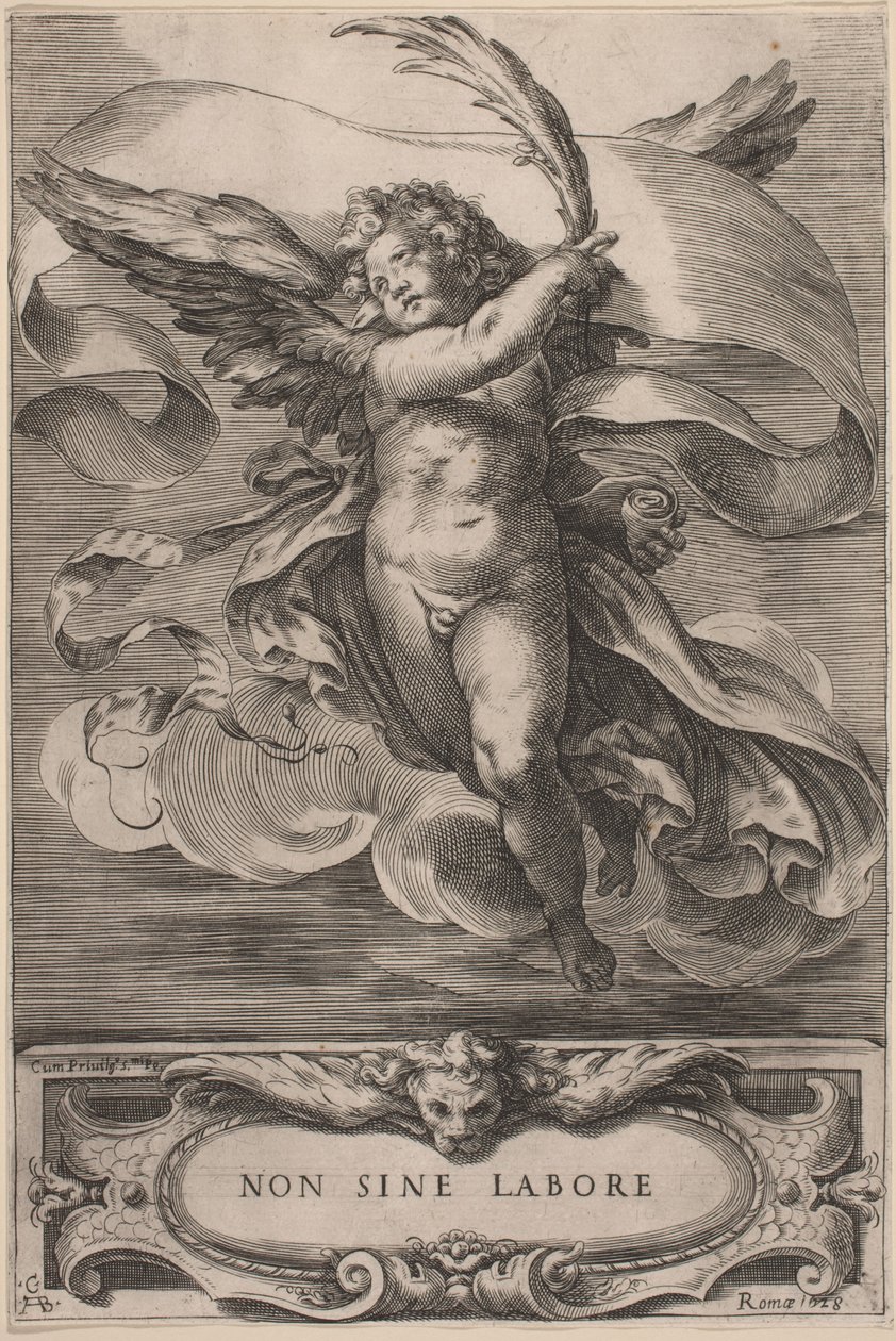 Figura alegoryczna: Non sine labore, 1628. autorstwa Cherubino Alberti