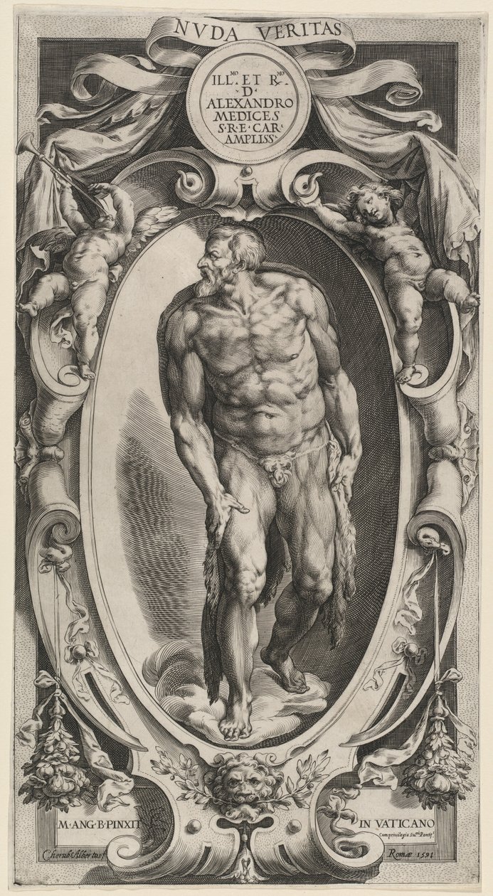 Św. Jan Chrzciciel autorstwa Cherubino Alberti after Michelangelo