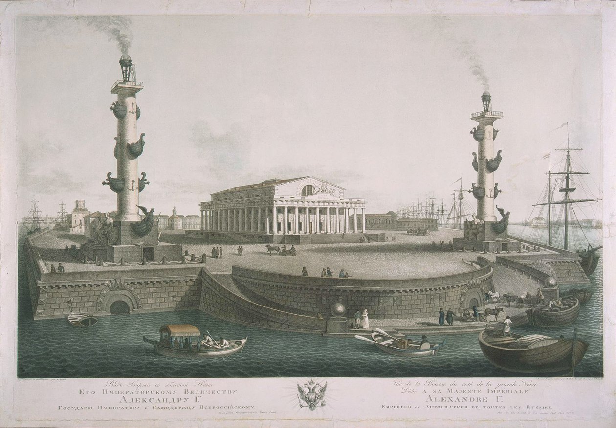 Widok na Mierzeję Wyspy Wasiljewskiej, lata 1810 autorstwa Chessky