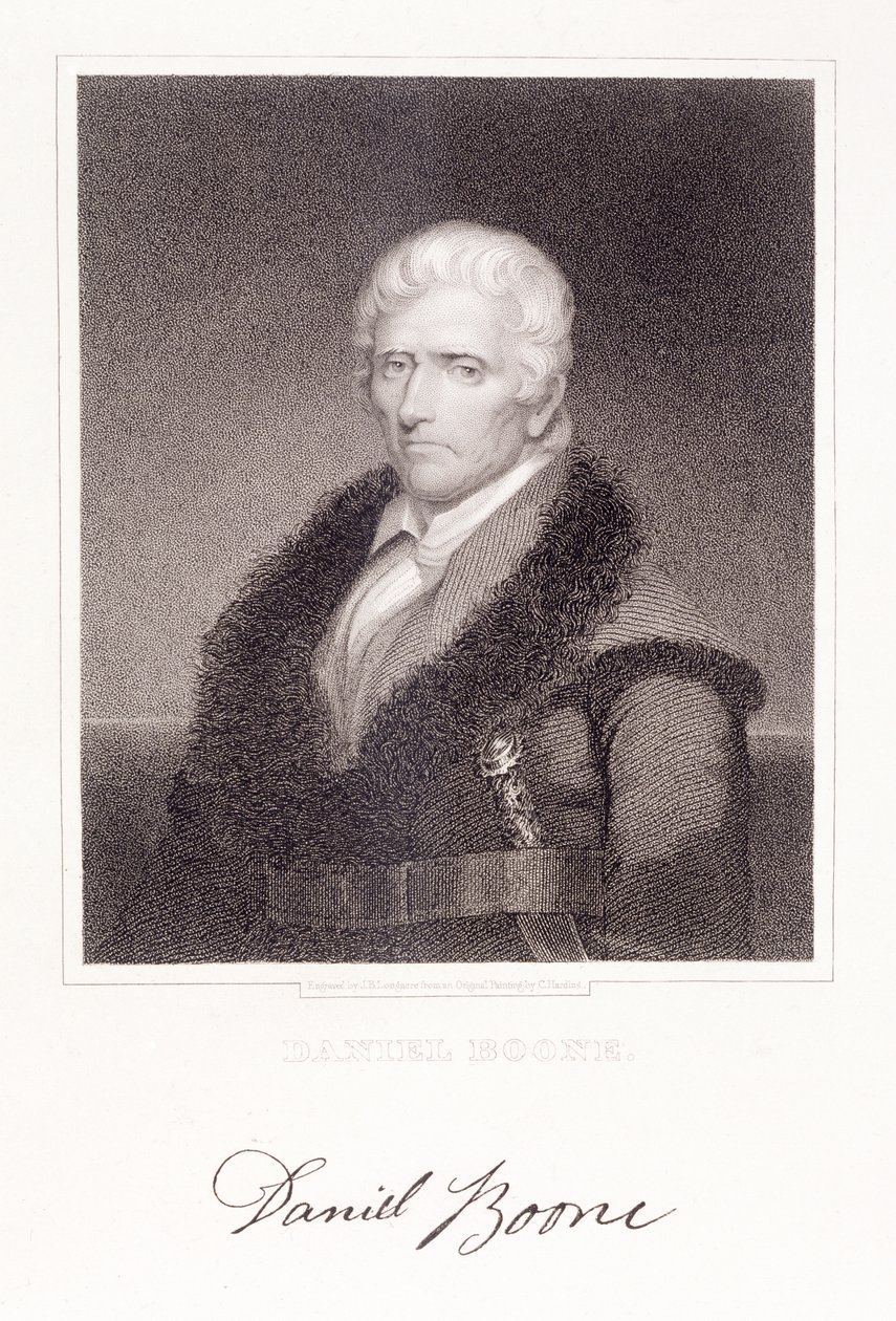 Daniel Boone (1736-1813) grawerowany przez Jamesa Bartona Longacre (1794-1869) autorstwa Chester Harding