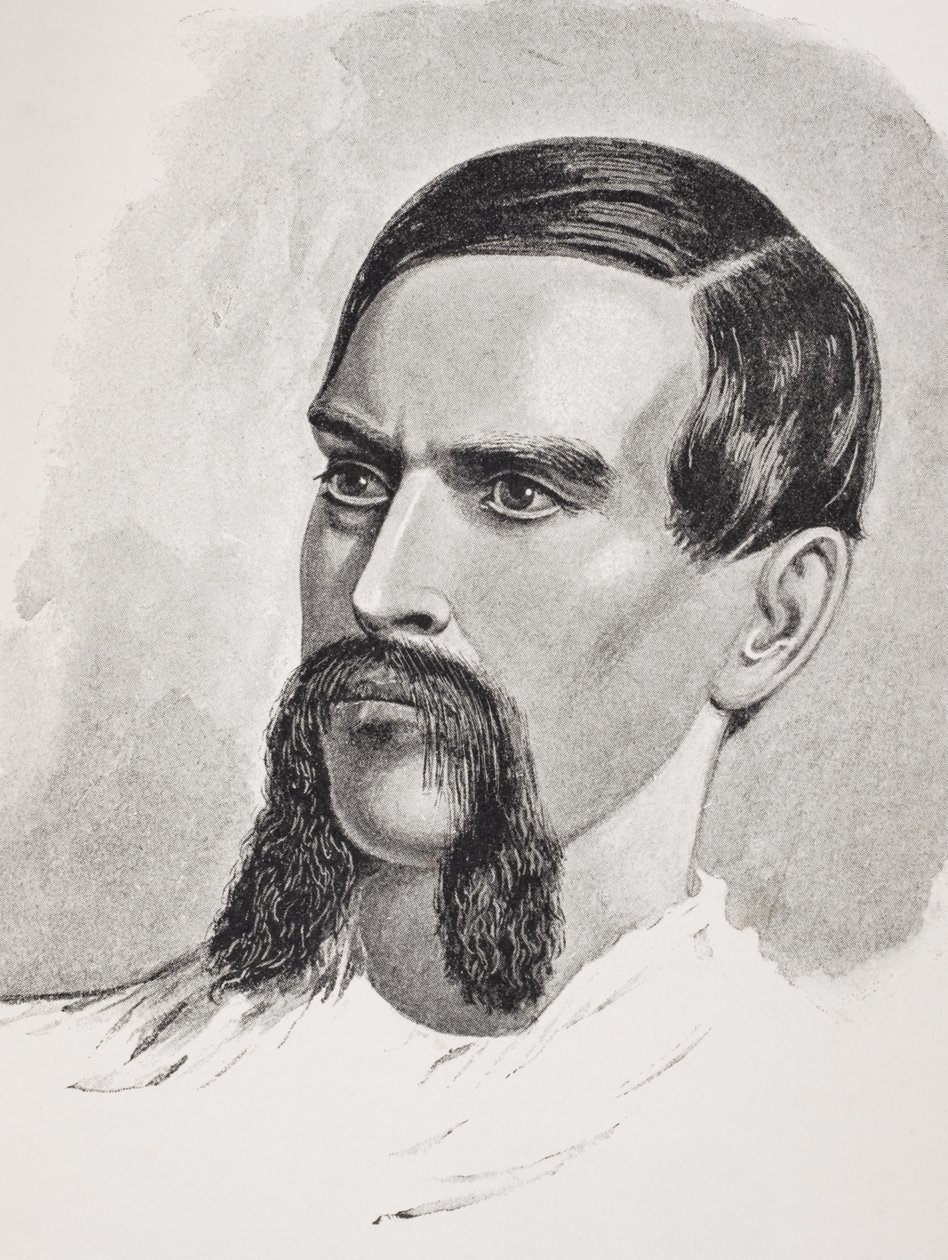 Sir Richard Burton (1821-90) z książki „Życie kapitana Sir Richarda Burtona, tom II” Isabel Burton (1831-96) opublikowanej w 1893 autorstwa Chevalier Louis William Desanges