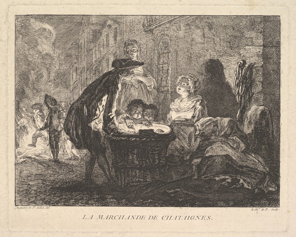 Sprzedawca kasztanów, Sprzedawca kasztanów, 1762. autorstwa Chevalier de Parlington