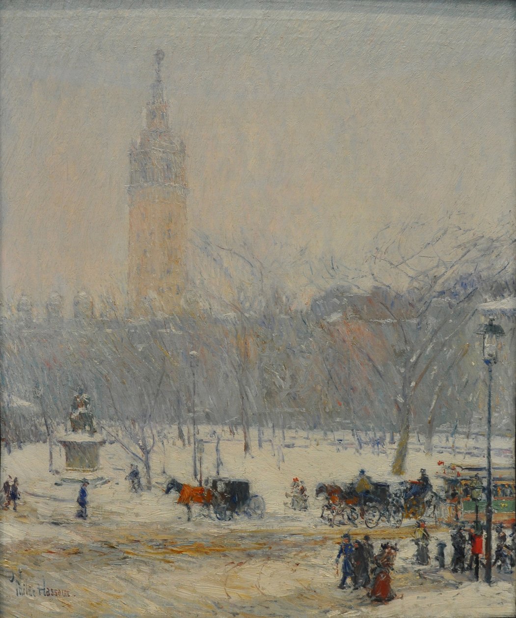 Śnieżyca, Plac Madison. autorstwa Childe Hassam