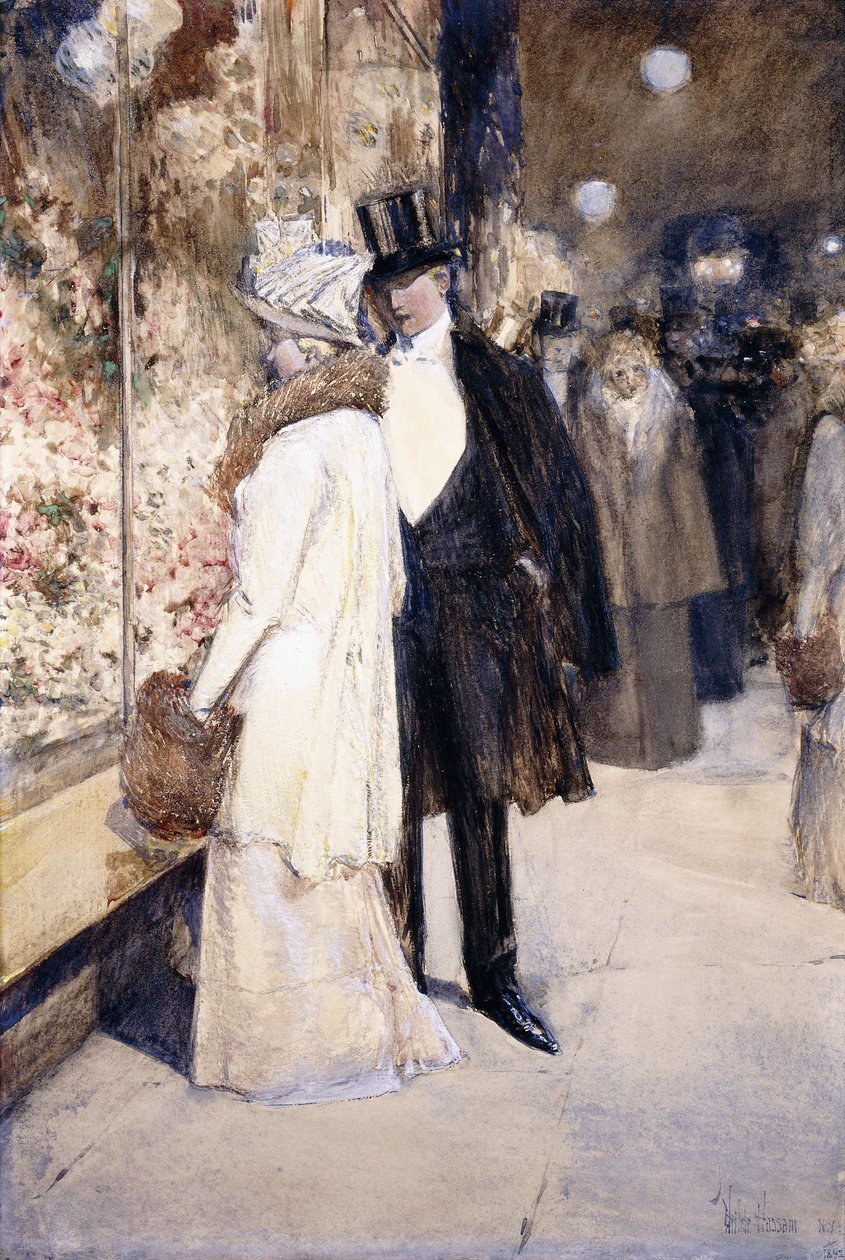 Noworoczny Nokturn, Nowy Jork autorstwa Childe Frederick Hassam