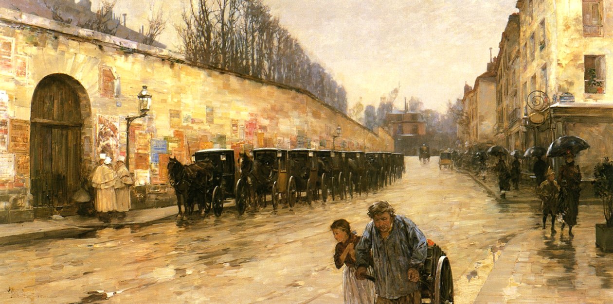 Stacja taksówek, Rue Bonaparte, Paryż autorstwa Childe Frederick Hassam