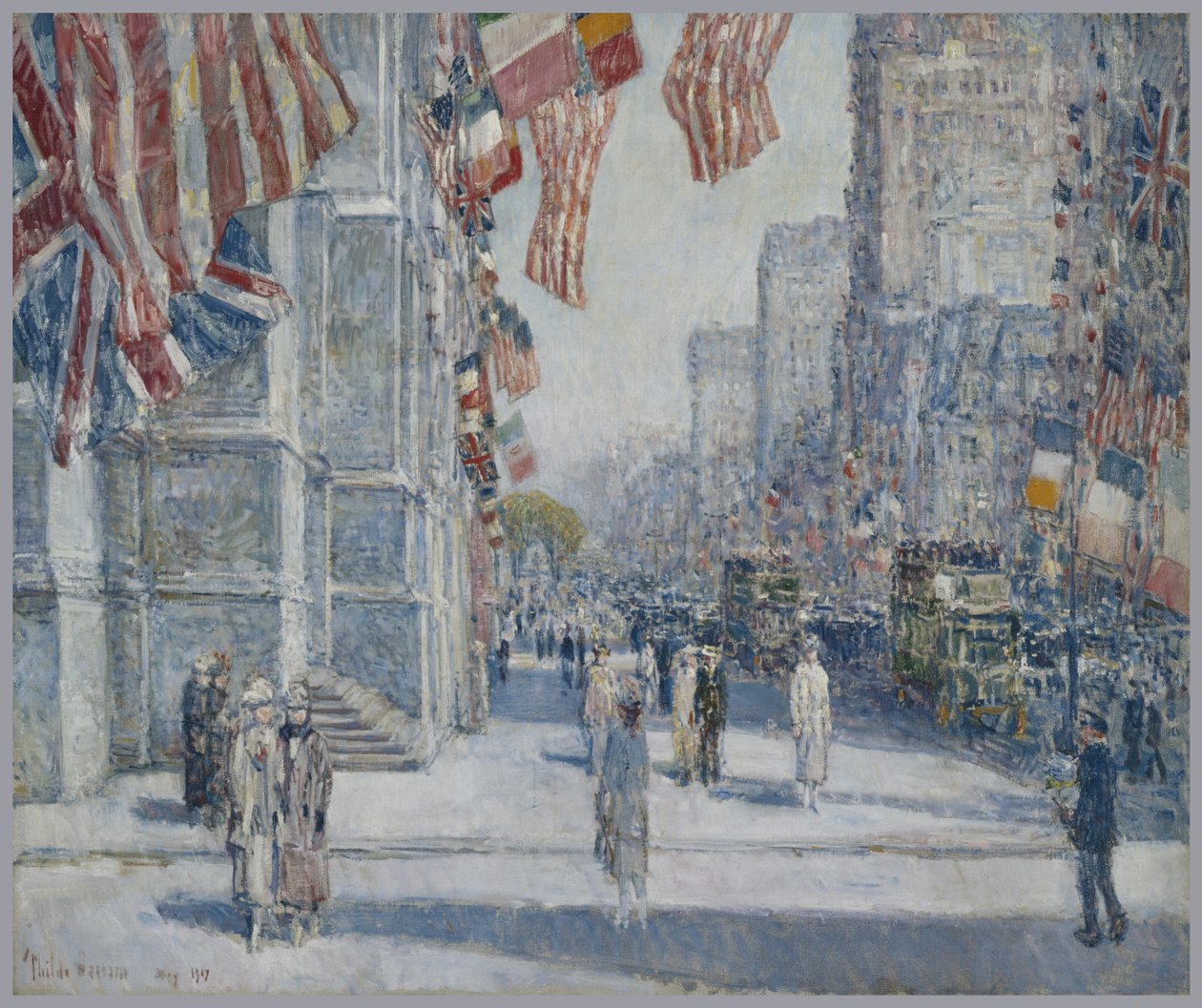 Wczesny poranek na Alei w maju 1917 autorstwa Childe Frederick Hassam