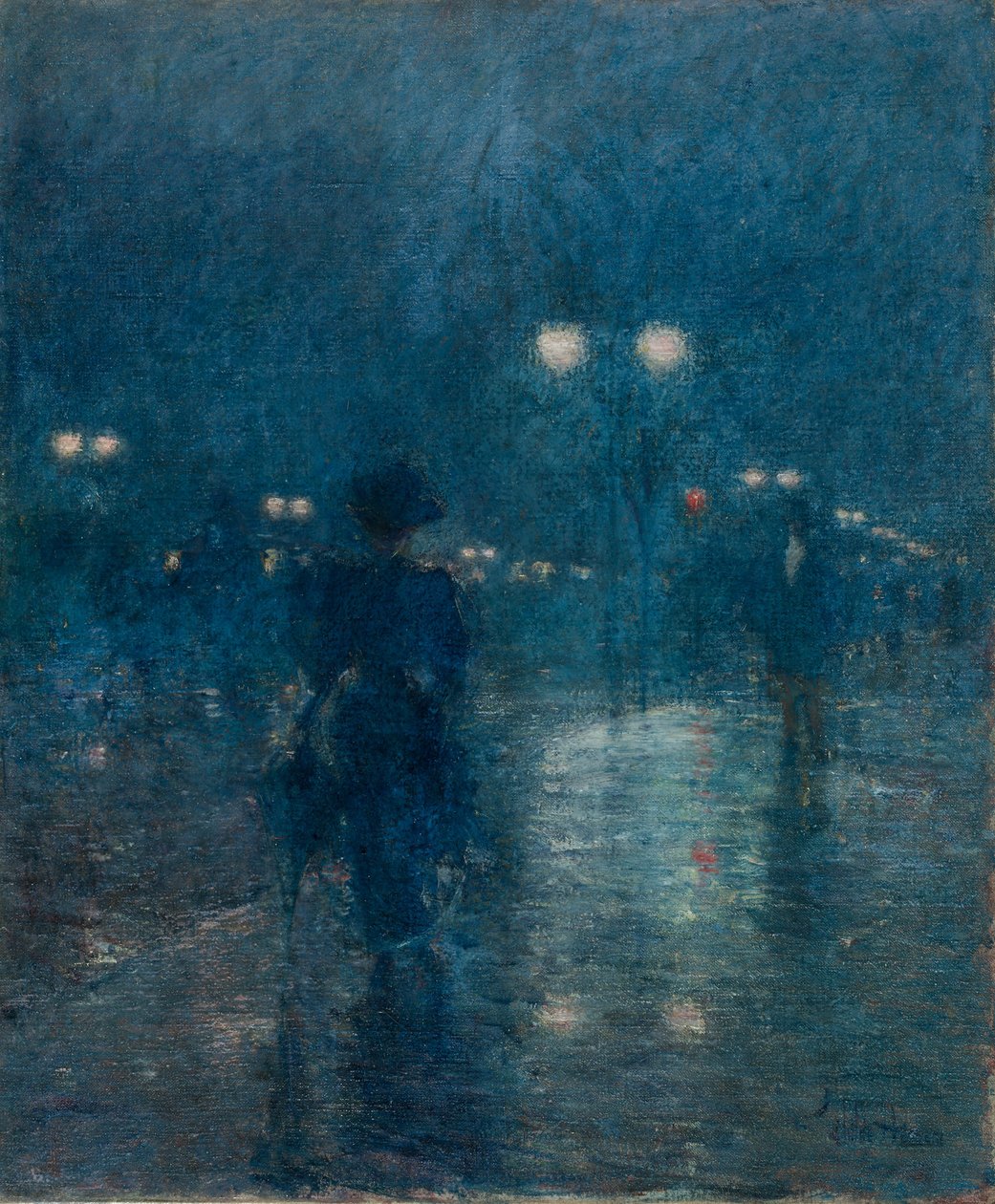 Nokturn przy Piątej Alei, ok. 1895 (olej na płótnie) autorstwa Childe Frederick Hassam