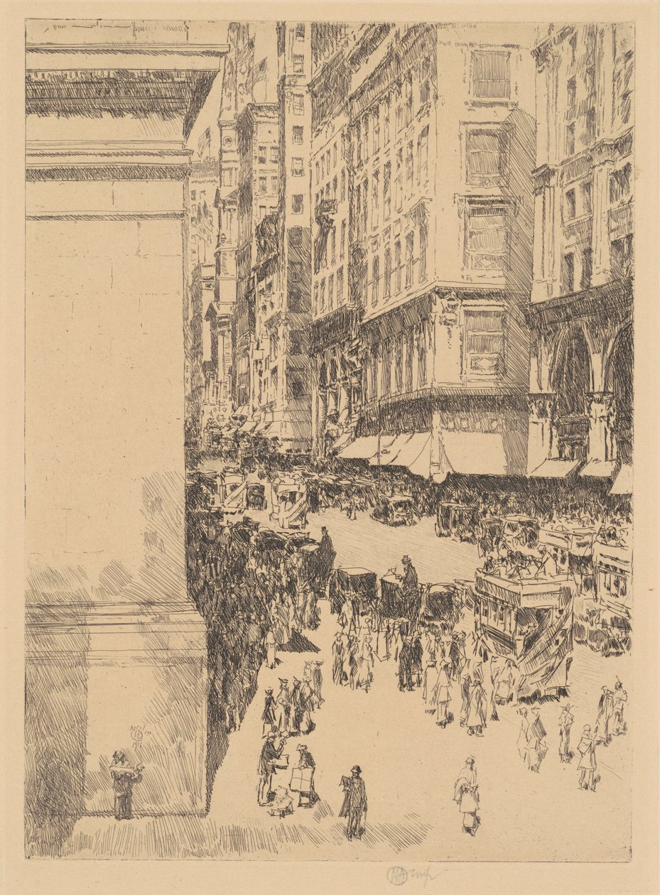 Piąta Aleja, południe autorstwa Childe Frederick Hassam