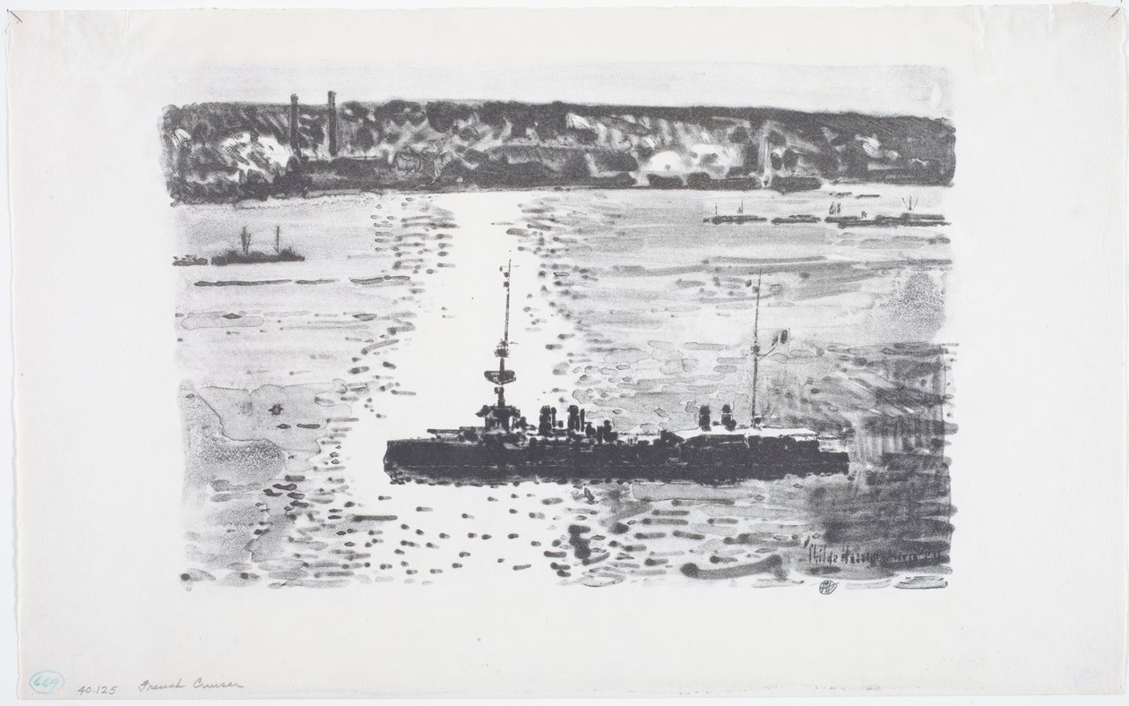 Francuski krążownik (lit) autorstwa Childe Frederick Hassam