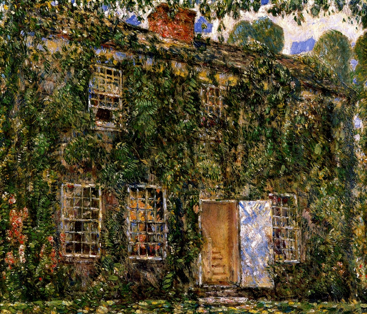 Home Cottage, East Hampton, ok. 1916 (olej na płótnie) autorstwa Childe Frederick Hassam