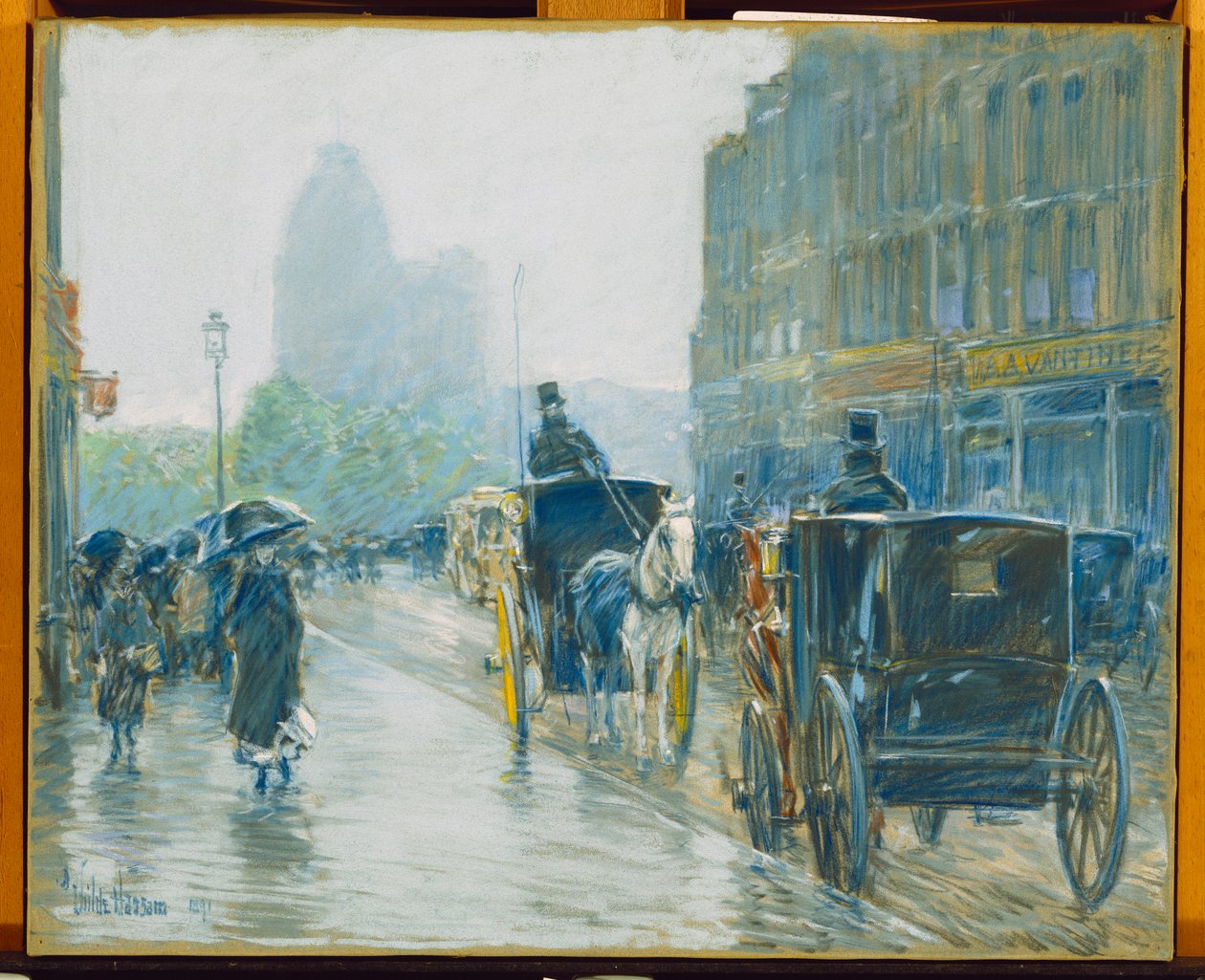 Dorożki konne, Nowy Jork autorstwa Childe Frederick Hassam