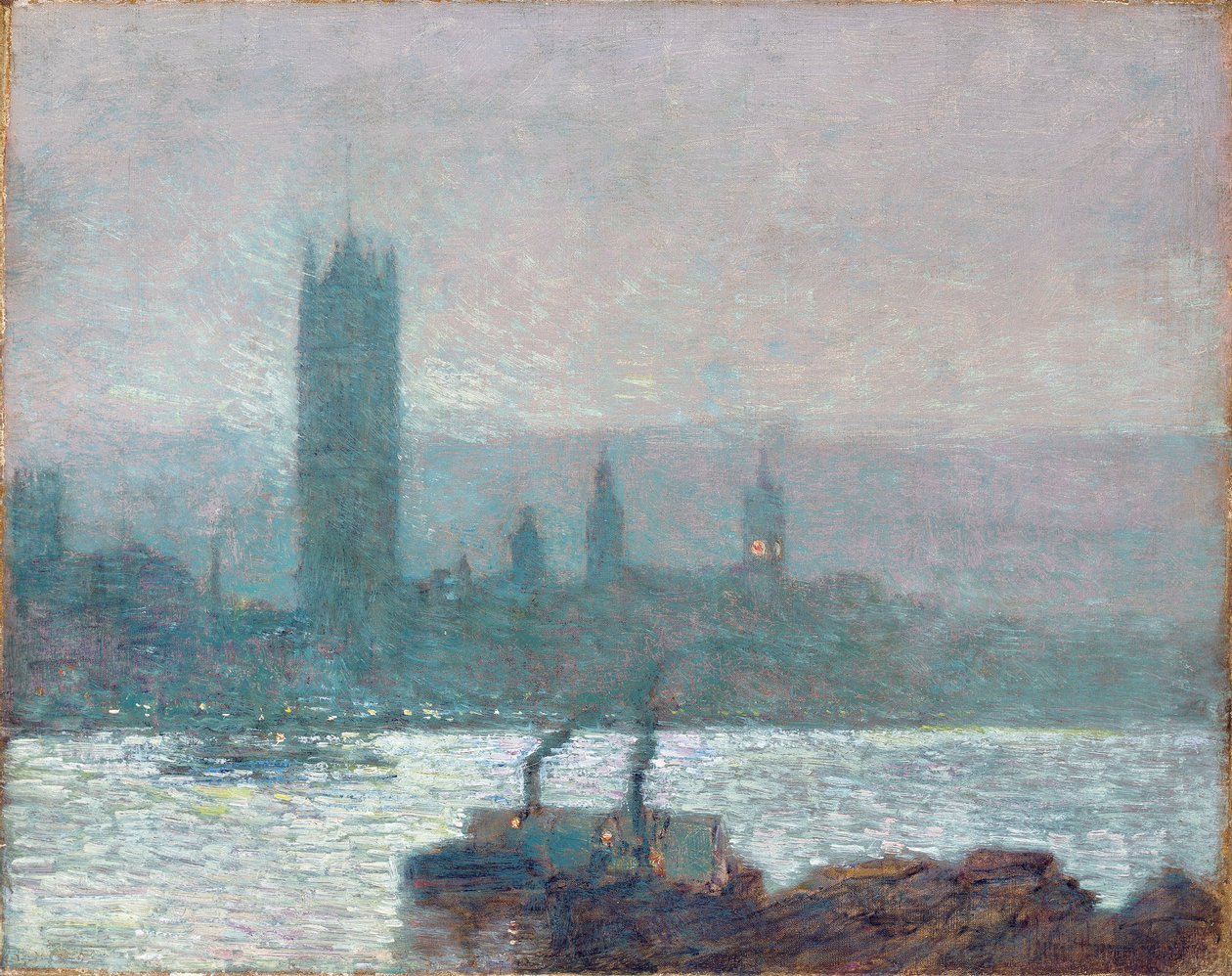 Domy Parlamentu, wczesny wieczór autorstwa Childe Frederick Hassam