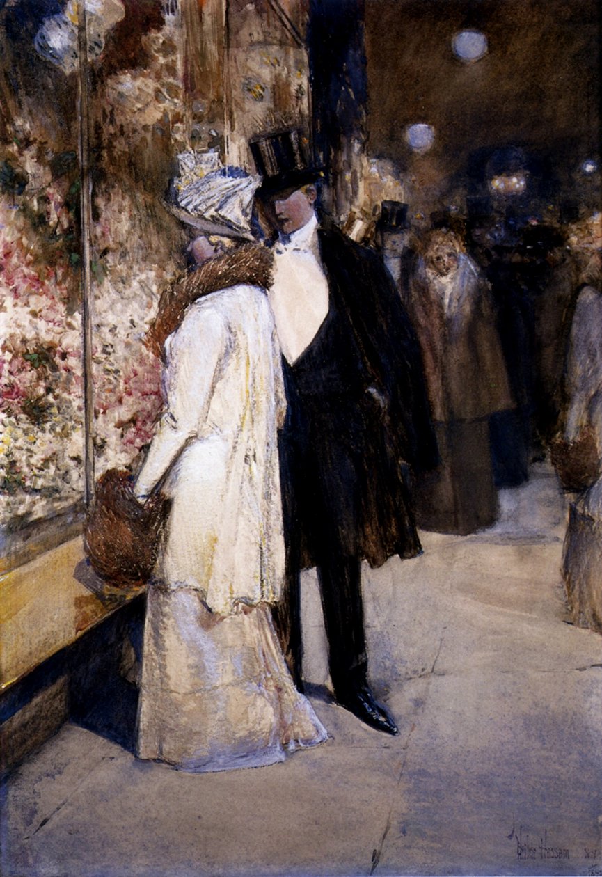 Noworoczny Nokturn, Nowy Jork autorstwa Childe Frederick Hassam