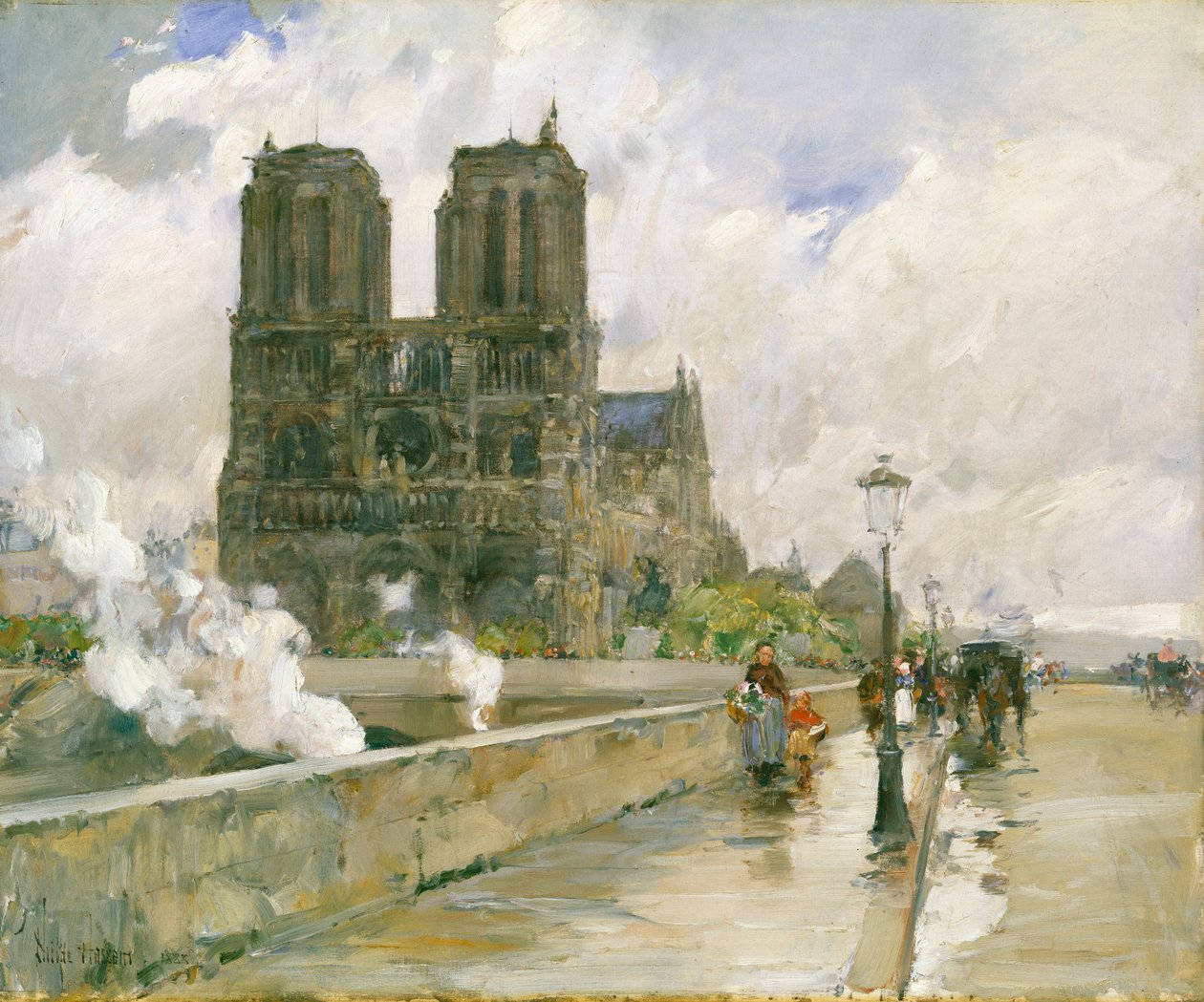 Katedra Notre Dame w Paryżu autorstwa Childe Frederick Hassam