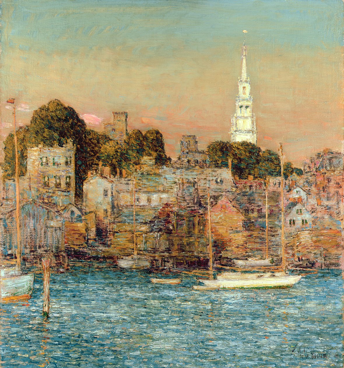 Październikowy zachód słońca, Newport autorstwa Childe Frederick Hassam