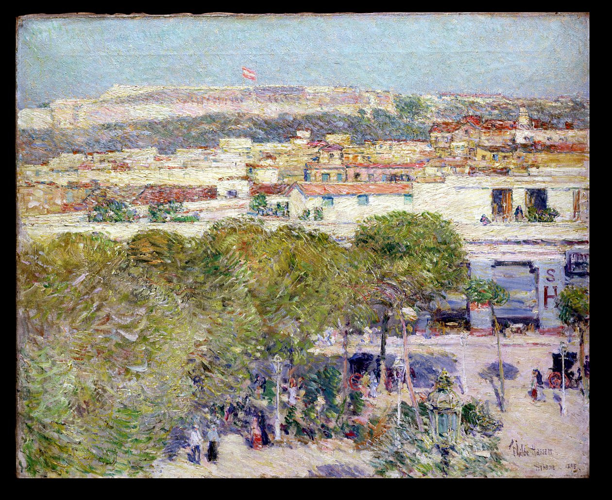 Place Centrale i Fort Cabanas, Hawana autorstwa Childe Frederick Hassam