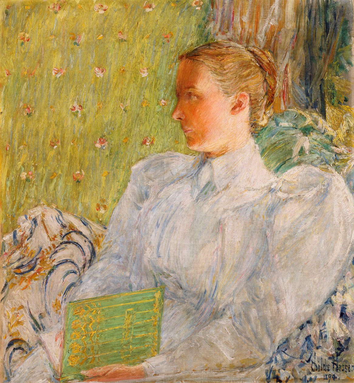Portret Edith Blaney (Pani Dwight Blaney) 1894 (olej na płótnie) autorstwa Childe Frederick Hassam