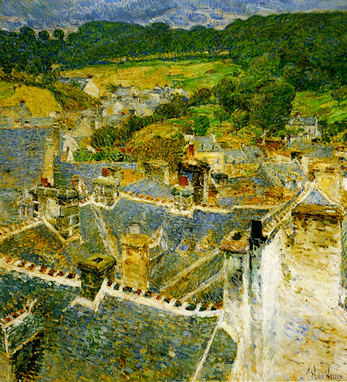 Dachy, Pont-Aven, Bretania autorstwa Childe Frederick Hassam