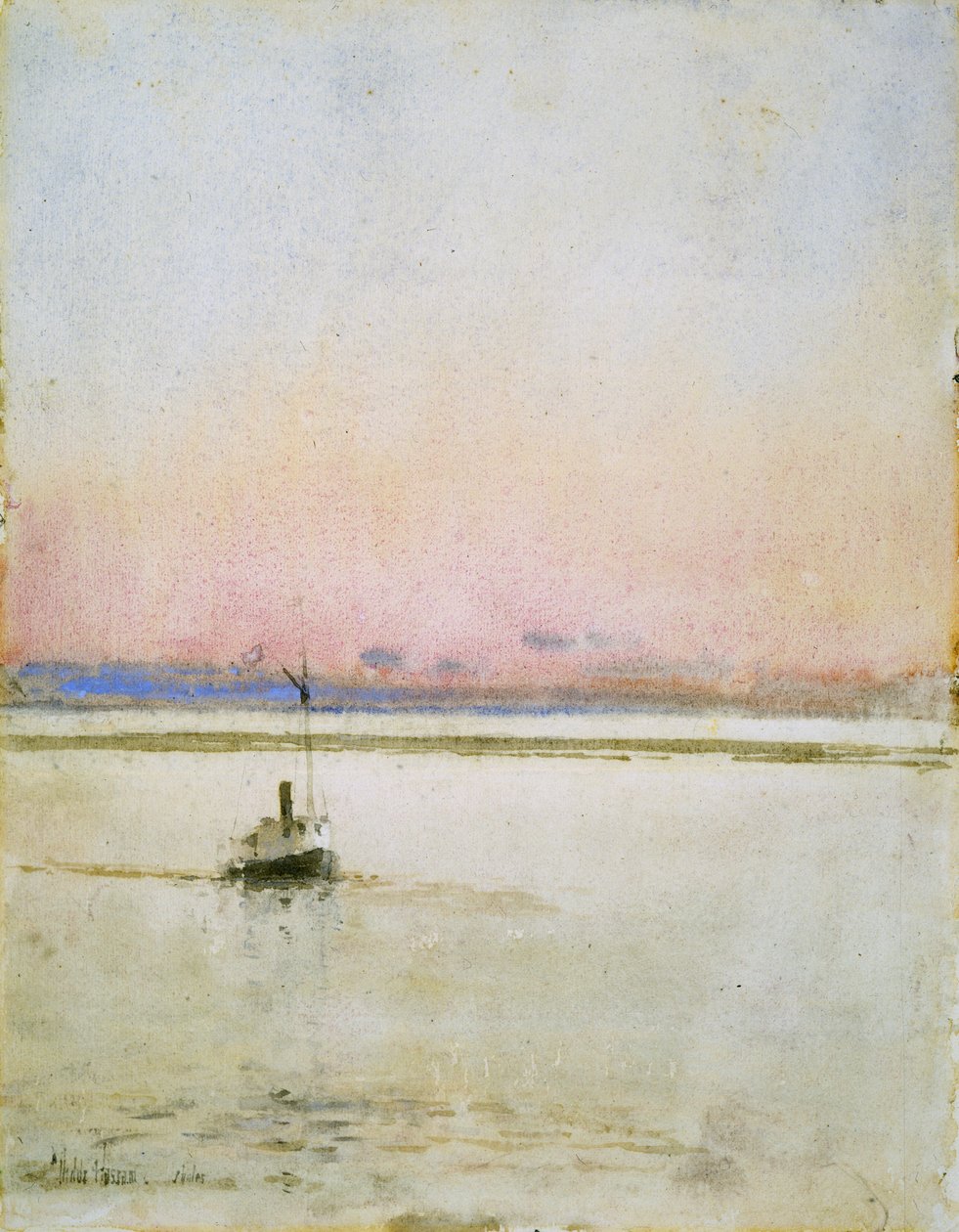 Zachód słońca (akwarela na papierze) autorstwa Childe Frederick Hassam