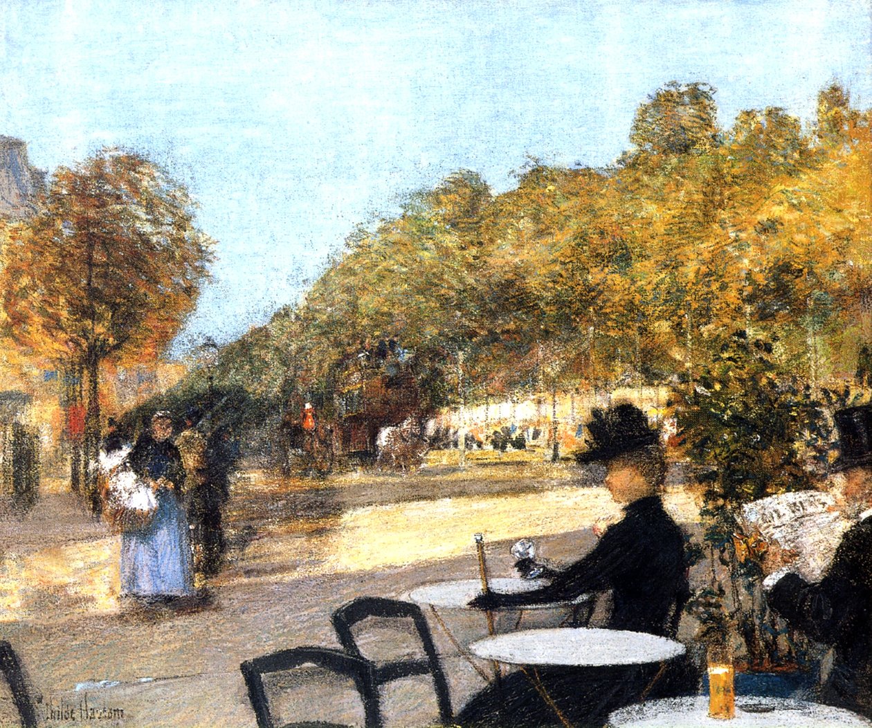 Taras kawiarni autorstwa Childe Frederick Hassam