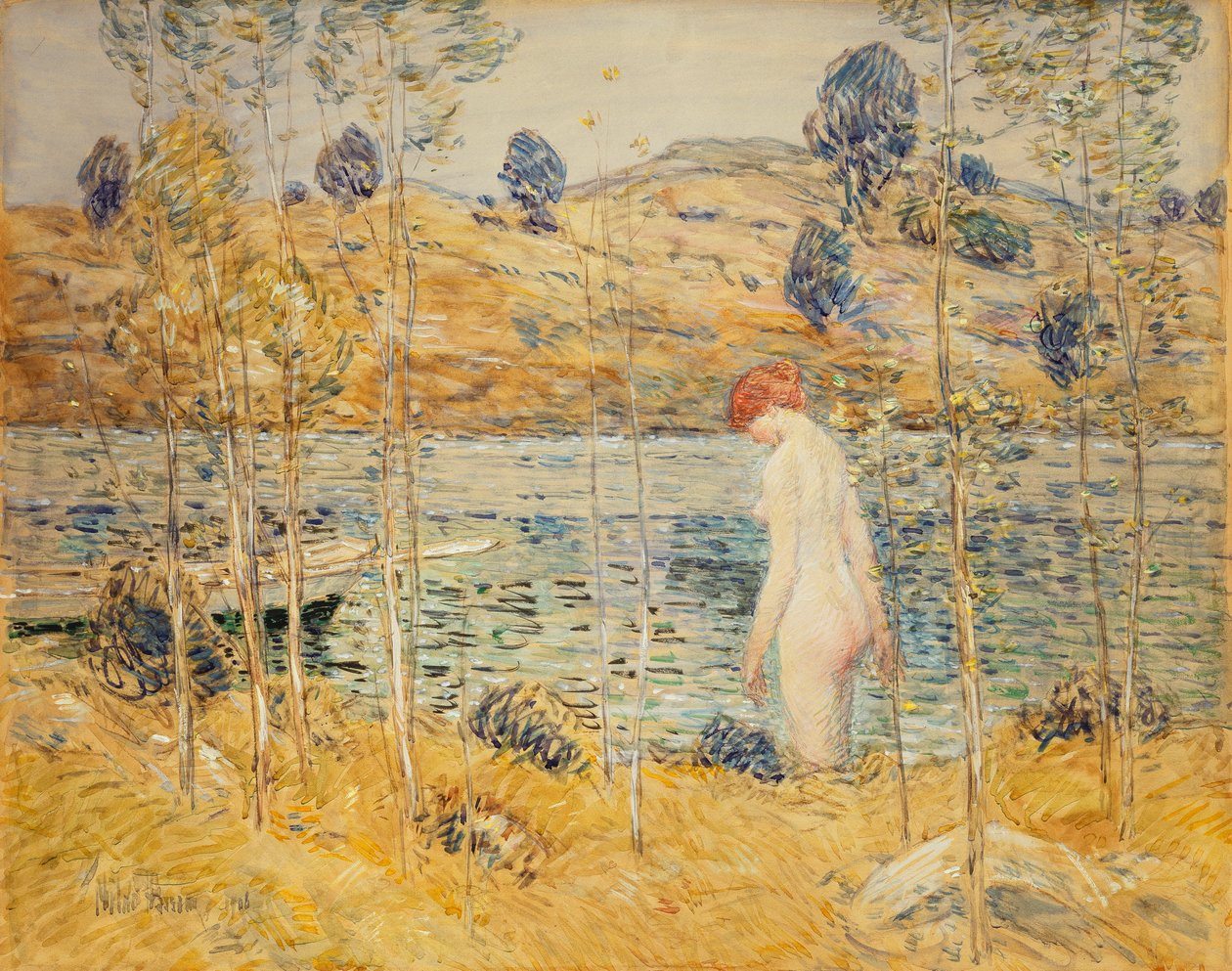 Brzeg rzeki autorstwa Childe Frederick Hassam