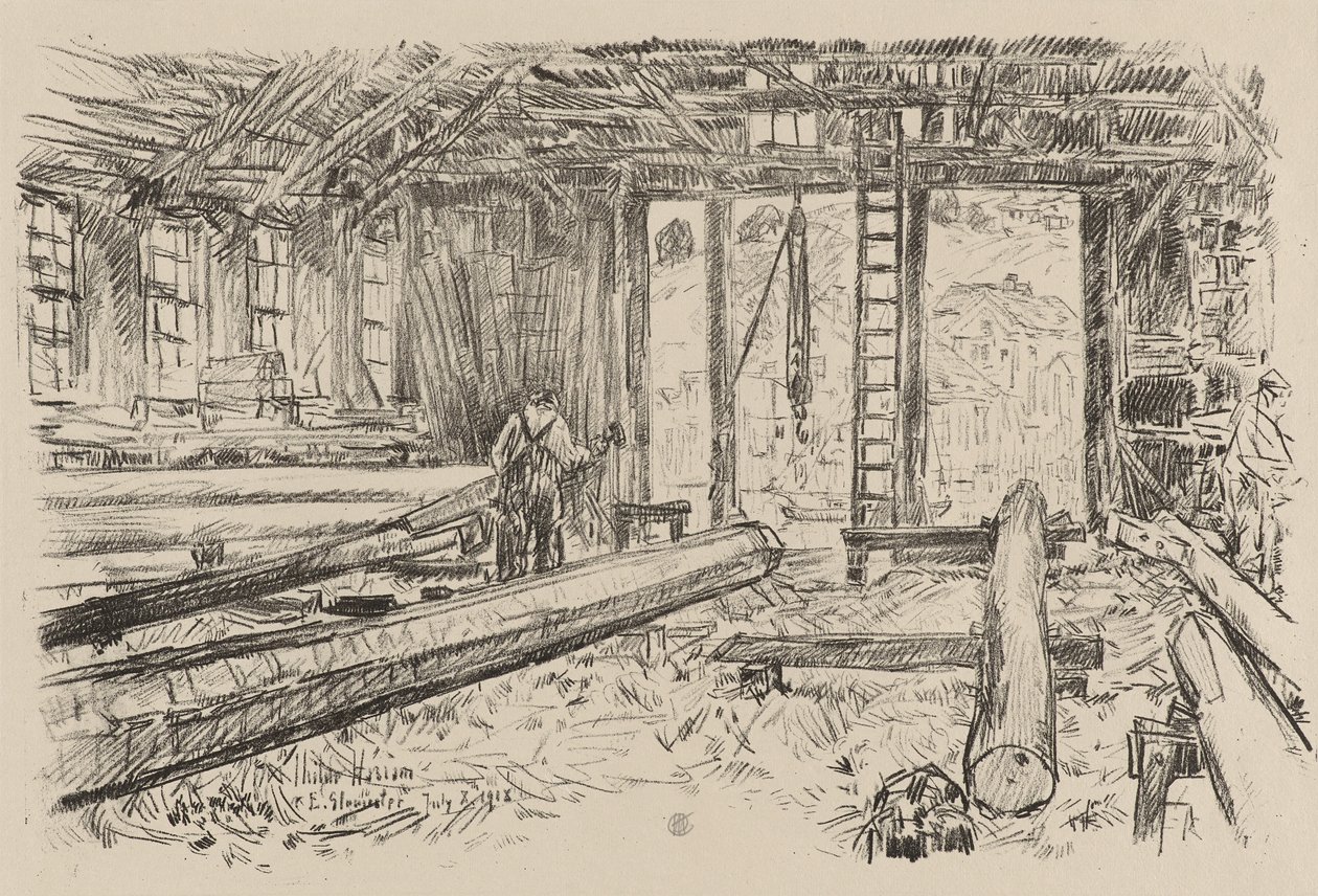 Sklep Spar, Gloucester, 8 lipca autorstwa Childe Frederick Hassam