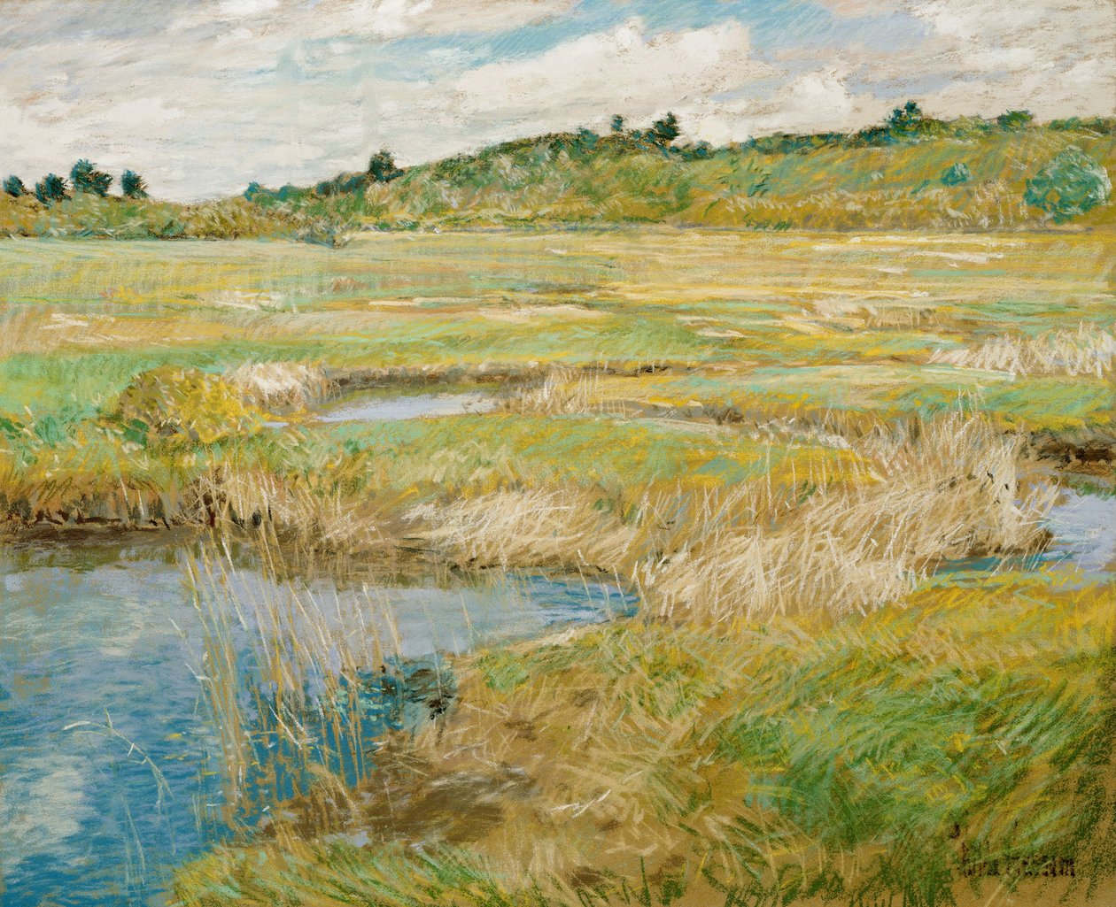 ""Prairie a Concord, Massachusetts, Etats Unis""" (Łąka Zgody) Peinture de Childe Hassam (1859-1935) Pastel na płótnie wer. 1890 Dim 45,7x56,2 cm Muzeum Sztuki Nelson-Atkins, Kansas City, Missouri autorstwa Childe Frederick Hassam