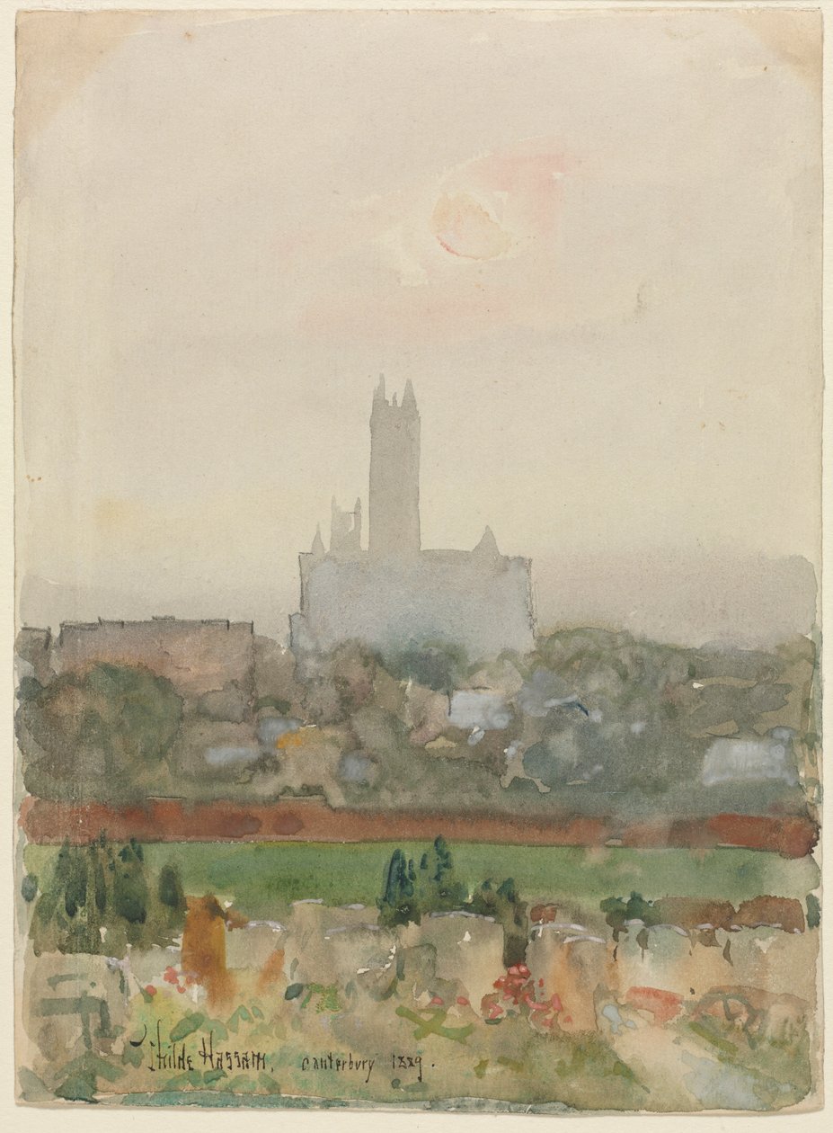 Katedra w Canterbury prosto, 1889. autorstwa Childe Hassam