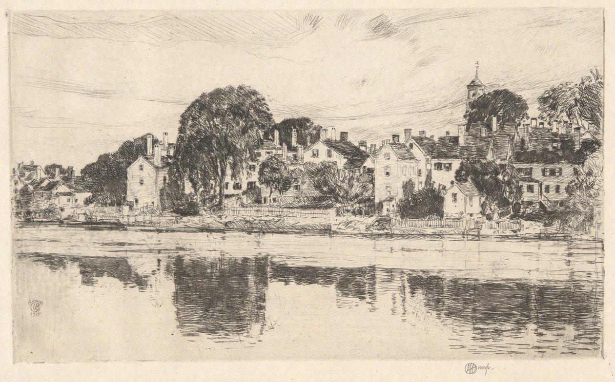 Kominy, Portsmouth, 1915 autorstwa Childe Hassam