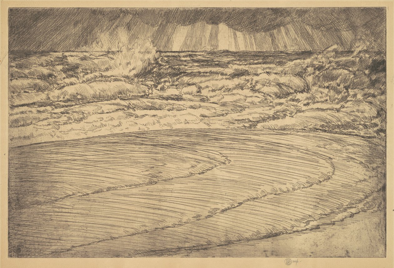 Ciężkie fale, przypływ, Easthampton autorstwa Childe Hassam