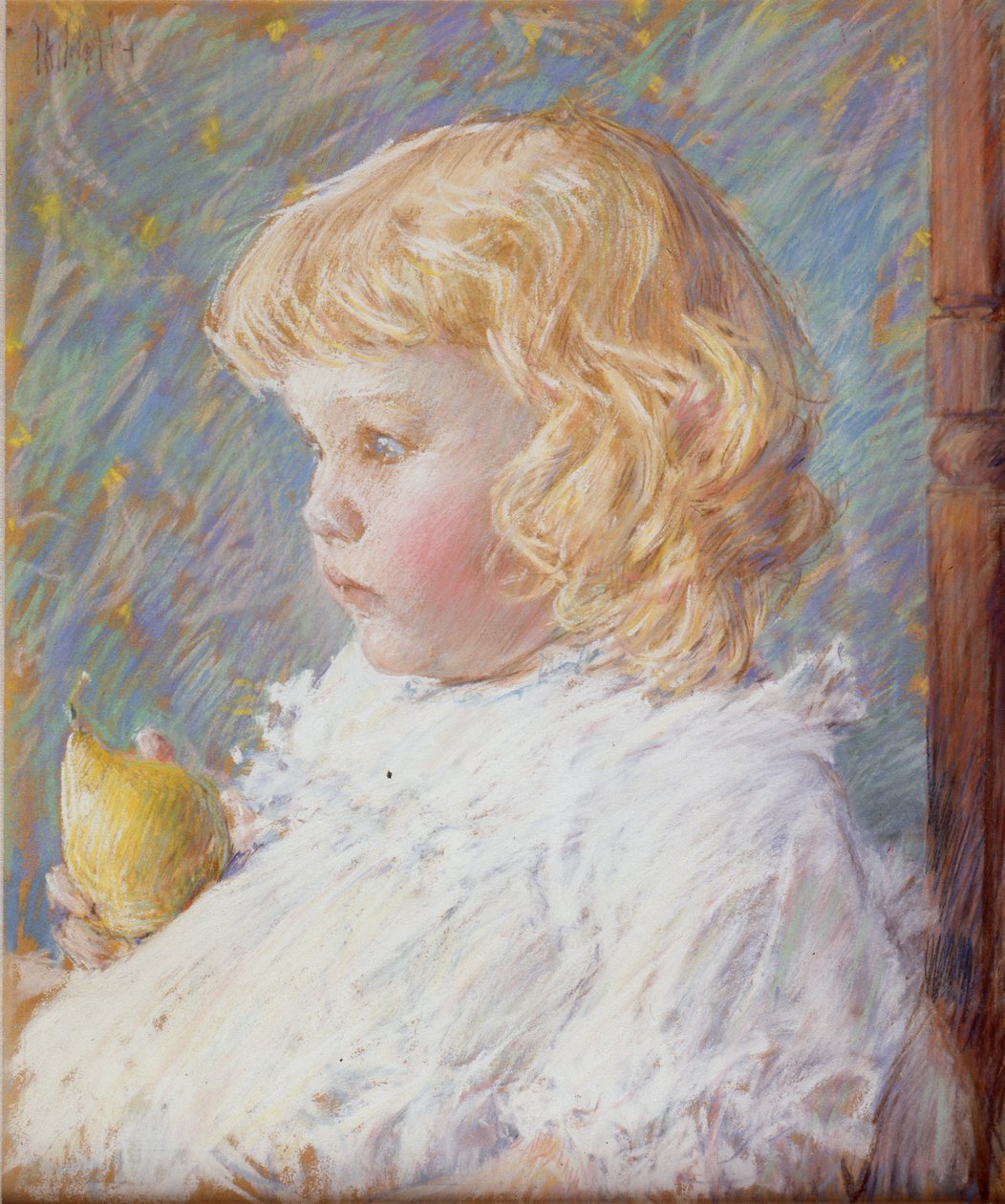 Mała dziewczynka z gruszką autorstwa Childe Hassam