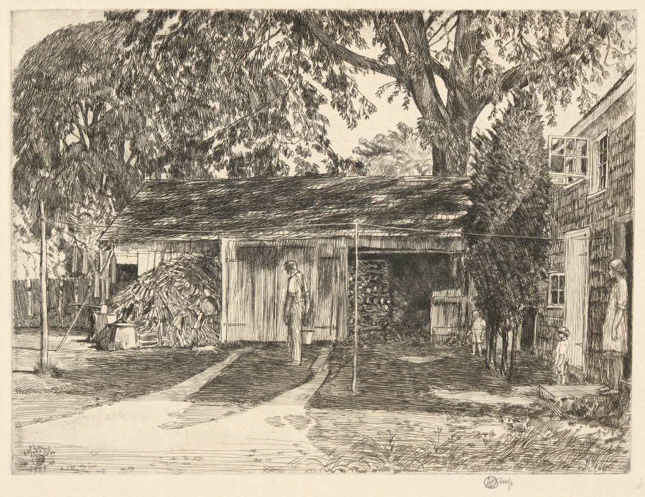 Old Woodshed, Easthampton, 1929 autorstwa Childe Hassam