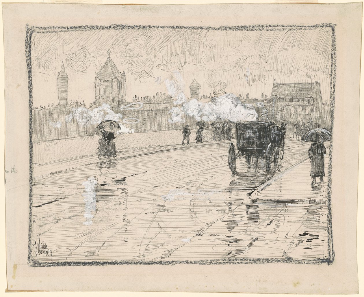 Deszczowy dzień, Boston autorstwa Childe Hassam