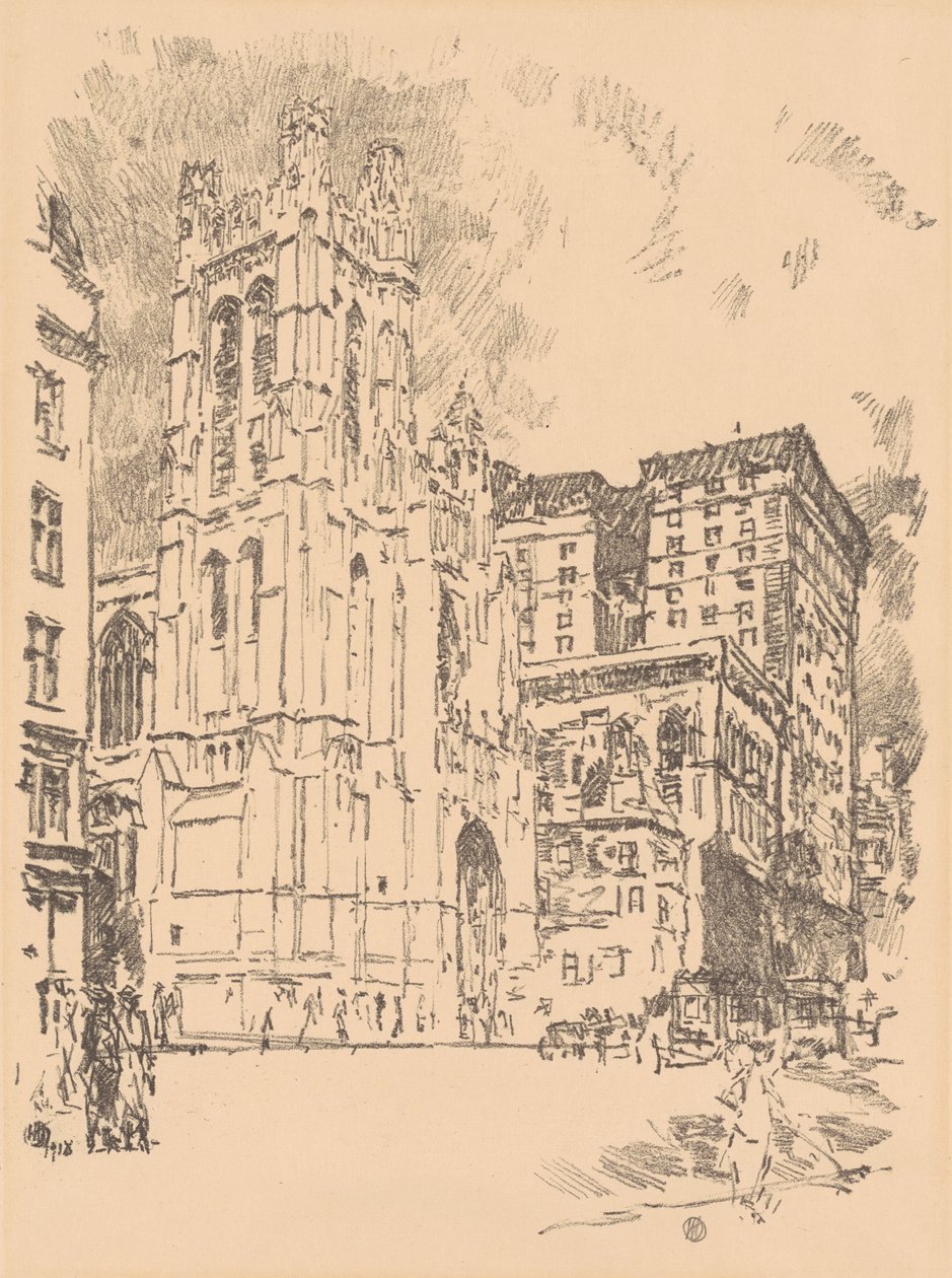 Św. Tomasz, Nowy Jork autorstwa Childe Hassam