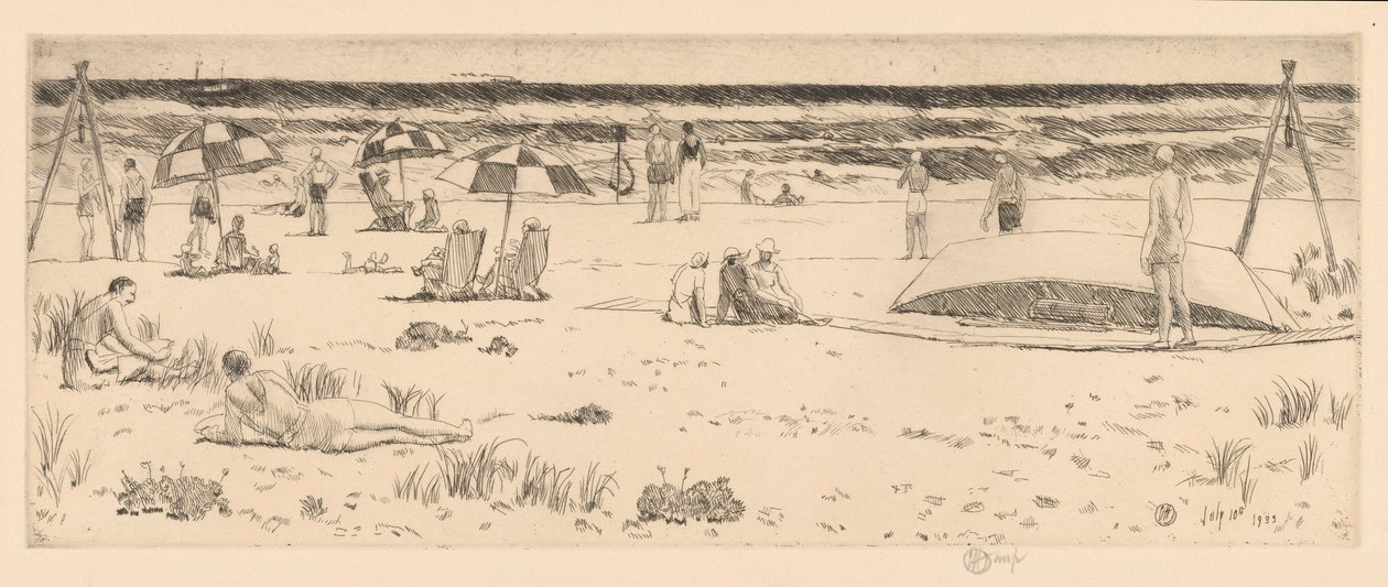Klub plażowy, Easthampton autorstwa Childe Hassam