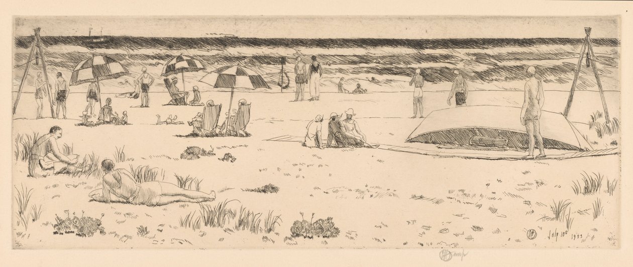 Klub plażowy w Easthampton autorstwa Childe Hassam